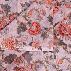 Peach Colour Kota Digital Printed Fabric