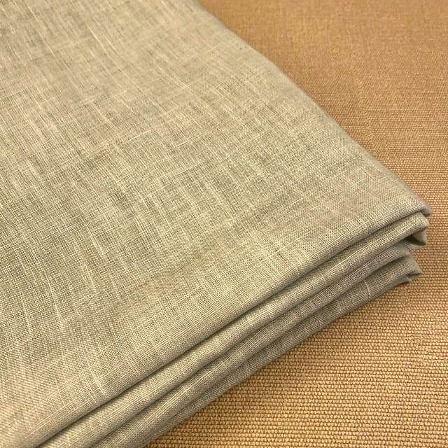 Light Grey Colour Pure Linen 60 Lea fabric