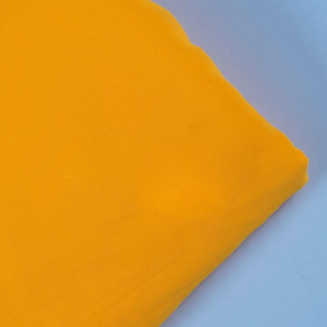 Mango Yellow Poly Georgette fabric