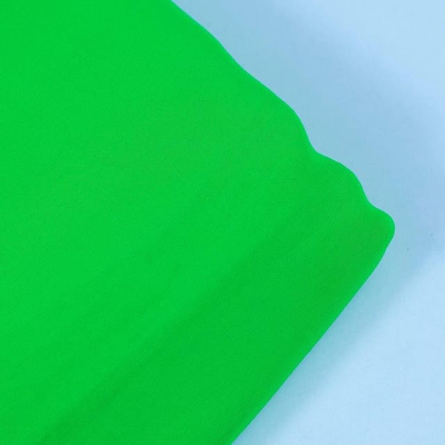 Parrot Green Poly Georgette fabric