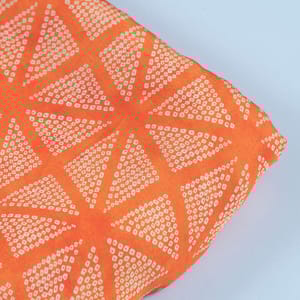 Orange Colour Georgette Satin Bandhni Printed Fabric