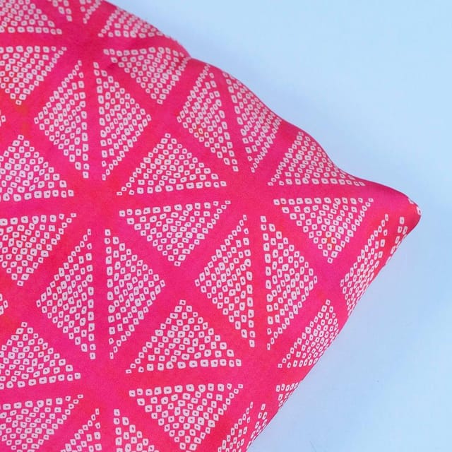 Pink Colour Georgette Satin Printed Fabric