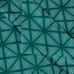 Green Colour Georgette Satin Bandhni Printed Fabric