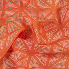 Orange Colour Georgette Satin Bandhni Printed Fabric