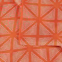 Orange Colour Georgette Satin Bandhni Printed Fabric