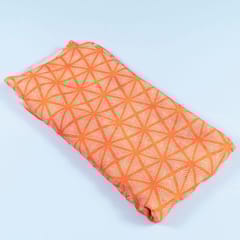 Orange Colour Georgette Satin Bandhni Printed Fabric