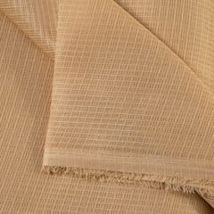 Beige Colour Kota Doria Checks fabric