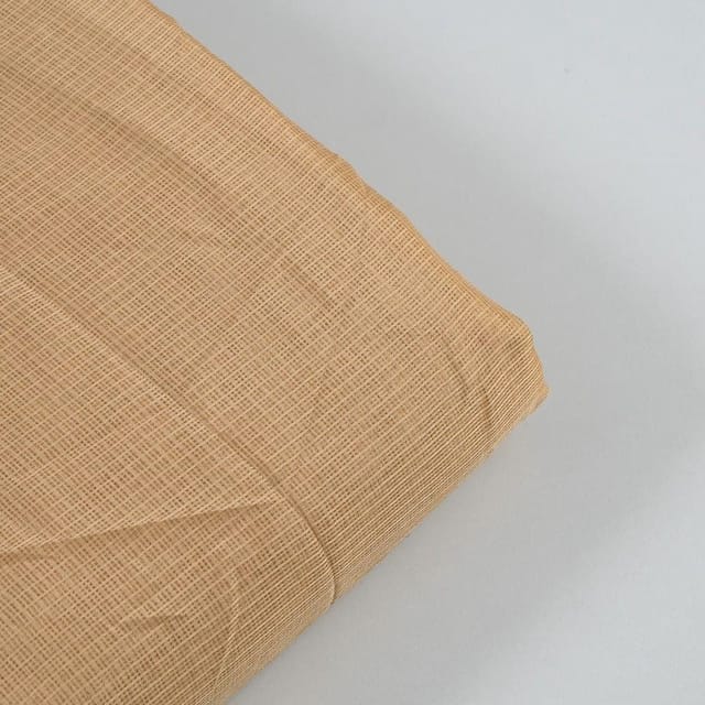 Beige Colour Kota Doria Checks fabric
