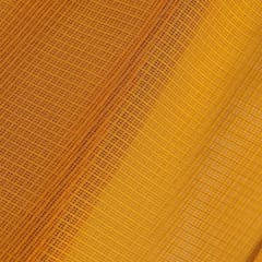 Mustard Yellow Colour Kota Doria Checks fabric