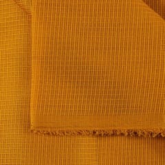 Mustard Yellow Colour Kota Doria Checks fabric