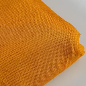 Mustard Yellow Colour Kota Doria Checks fabric