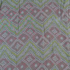 Grey Colour Pure Georgette Bandhani Digital Printed Fabric