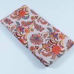 Light Grey Colour Linen Cotton Digital Printed Fabric