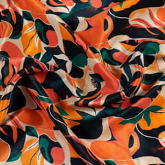 Multi Colour Pure Crepe Jungle Abstract Digital Printed Fabric