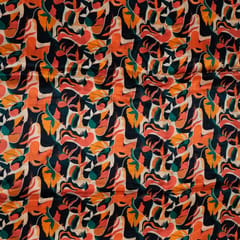 Multi Colour Pure Crepe Jungle Abstract Digital Printed Fabric
