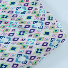 White Colour Pure Crepe Tribal Digital Printed Fabric