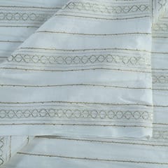 White Colour Dyeable Chinon Chiffon With Gota Embroidered Fabric