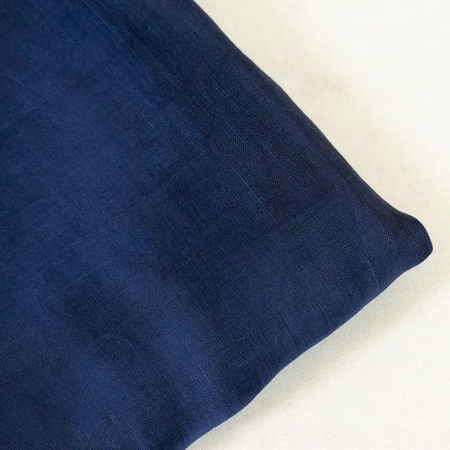 Navy Blue Colour Linen Satin fabric