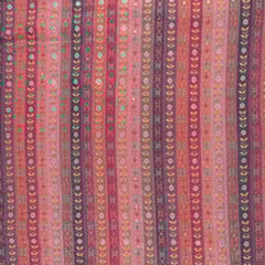 Pink Georgette Digital Print with Embroidered Fabric