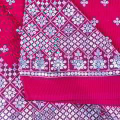 Rani Colour Pleated Georgette Embroidered Fabric