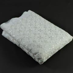 Organza Faux Mirror Embroidered Fabric