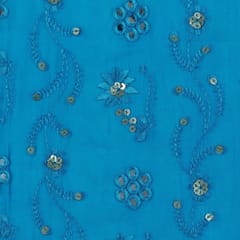 Georgette Faux Mirror Embroidered Fabric