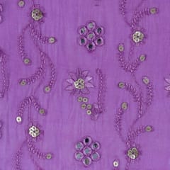 Georgette Faux Mirror Embroidered Fabric