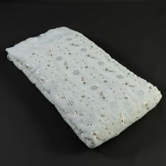 Georgette Faux Mirror Embroidered Fabric