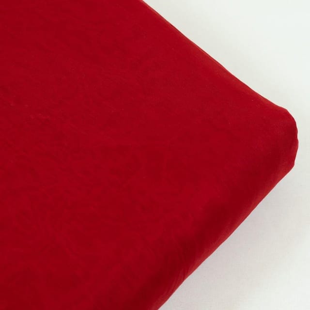 Red Colour Modal Chanderi fabric