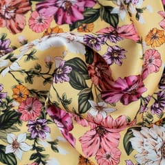 Multi Colour Armani Satin Digital Printed Fabric