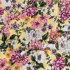 Multi Colour Armani Satin Digital Printed Fabric