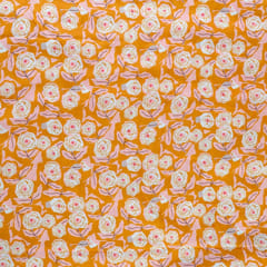 Yellow Colour Armani Satin Digital Printed Fabric