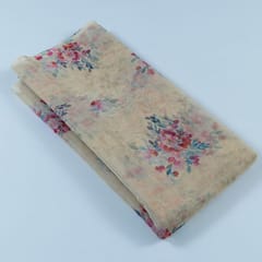 Beige Colour Organza Digital Printed Fabric