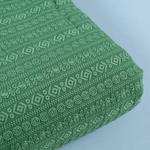 Green Colour Georgette Chikan Embroidered Fabric With Sequins