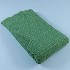 Green Colour Georgette Chikan Embroidered Fabric With Sequins