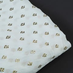 White Dyeable Chinon Chiffon Heat Set fabric