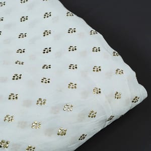 White Dyeable Chinon Chiffon Heat Set fabric