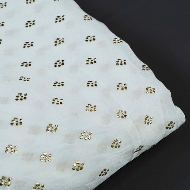 White Dyeable Chinon Chiffon Heat Set fabric