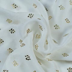 White Dyeable Chinon Chiffon Heat Set fabric