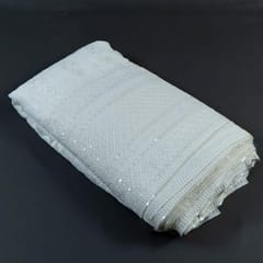 Dyeable Georgette Sequins and Zari Embroidered Fabric Big Width