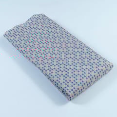 White Colour Muslin Zari Digital Printed Fabric