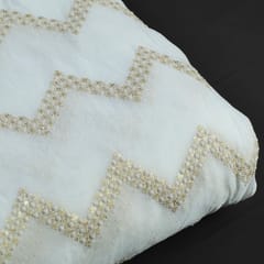 White Georgette Embroidered Fabric