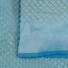 Sky Blue Colour Quilted Taffeta fabric