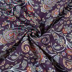 Purple Colour Pashmina Printed Fabric