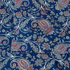 Blue Colour Pashmina Printed Fabric