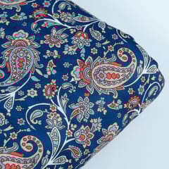 Blue Colour Pashmina Printed Fabric