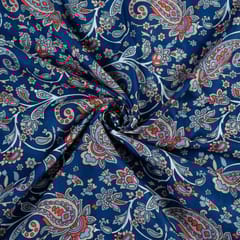 Blue Colour Pashmina Printed Fabric