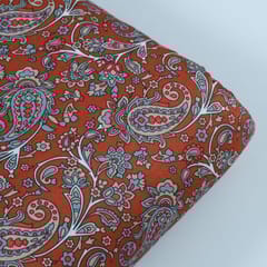 Brown Colour Pashmina Printed Fabric