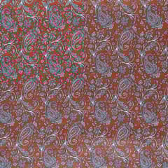 Brown Colour Pashmina Printed Fabric