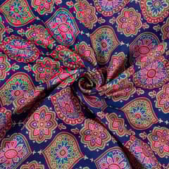 Blue Colour Pashmina Printed Fabric